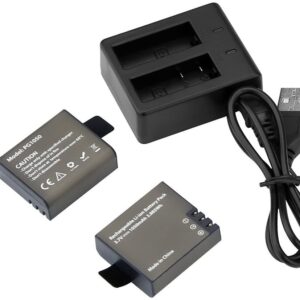 Akaso 2x Batteries with USB Dual Charger for EK7000, EK7000 Pro 1050mAh