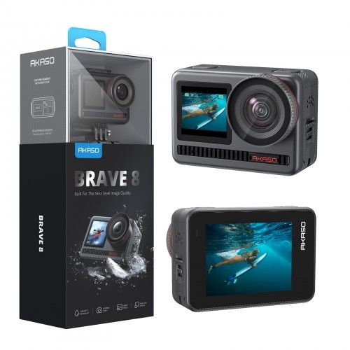 Akaso Brave 8 SuperSmooth Action Camera 4K60fps,48MP,8K Time-Lapse