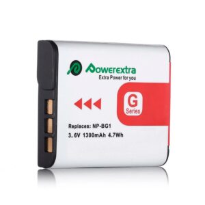 Powerextra SN-BG1 Replacement Battery For Sony NP-BG1 1300mAh Li-ion