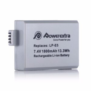 Powerextra CN-LPE5 Replacement Battery For Canon LP-E5 1800mAh Li-ion