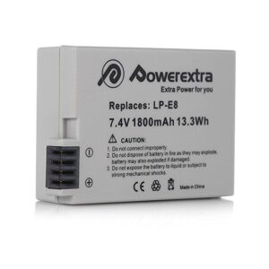 Powerextra CN-LPE8 Replacement Battery For Canon LP-E8 1800mAh Li-ion