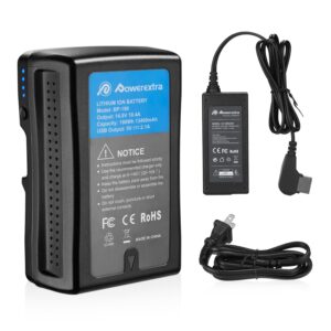 Powerextra BP-190 190Wh (13400mAh) V Mount /V-Lock Battery with D-tap Output Charger and D-Tap Cable