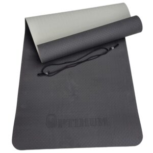 TPE YOGA MAT 183x61x0,6cm (ΜΑΥΡΟ/ΓΚΡΙ)