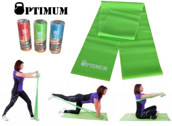 LATEX GYM BAND 250X15CM ΠΡΑΣΙΝΟ (ΜΕΣΑΙΟ) OPTIMUM