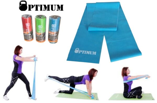 LATEX GYM BAND 250X15CM ΜΠΛΕ (ΣΚΛΗΡΟ) OPTIMUM