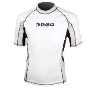 UV αντηλιακή λύκρα με κοντό μανίκι Ανδρική Στενή εφαρμογή Άσπρο/Μαύρο - SCK