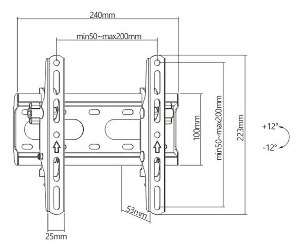 Brateck KL31-22T Βάση Τηλεόρασης Τοίχου έως 43" και 45kg
