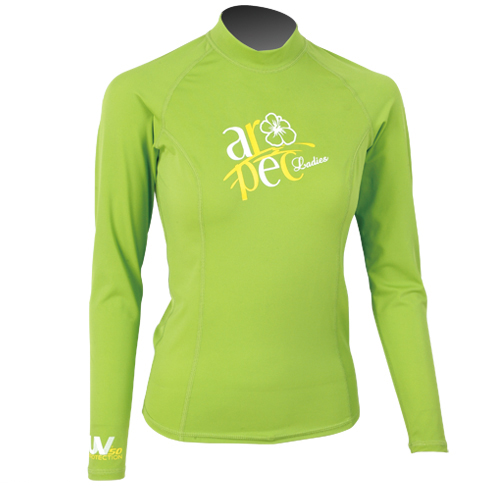 UV αντηλιακή λύκρα με μακρύ μανίκι Γυναικεία Στενή εφαρμογή Lime - Aropec