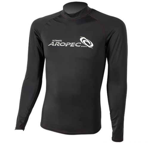 UV αντηλιακή λύκρα με μακρύ μανίκι Ανδρική Στενή εφαρμογή Μαύρη - Aropec