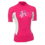 UV αντηλιακή λύκρα με κοντό μανίκι Γυναικεία Στενή εφαρμογή Άσπρη/Φούξια - Aropec