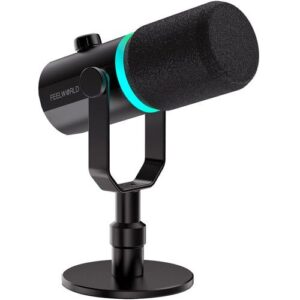 Feelworld PM1-XS Dynamic XLR/USB Microphone with Desktop Stand Black
