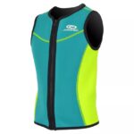 Παιδικό γιλέκο νεοπρενίου 2mm αμάνικο με φερμουάρ Teal/Lime - Aropec