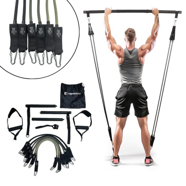 Pilates Bar w/ Resistance Bands & Door Anchor inSPORTline Ancairo