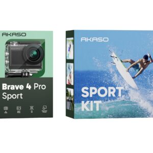 Akaso Brave 4 Pro Sport kit Waterproof Action Camera With 2 Batteries and MicroSD 64GB