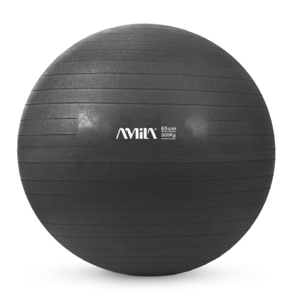 AMILA Μπάλα Pilates 65cm , 1.4kg σε Μαύρο Χρώμα Bulk