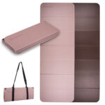 Foldable Exercise Mat 180x61x0,8cm inSPORTline Misette-bamboo beige-brown