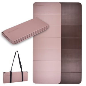 Foldable Exercise Mat 180x61x0,8cm inSPORTline Misette-bamboo beige-brown