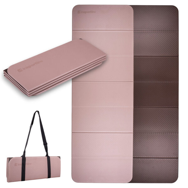 Foldable Exercise Mat 180x61x0,8cm inSPORTline Misette-bamboo beige-brown