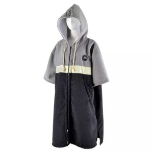 Poncho Μαύρο/γκρί quick dry με φερμουάρ - Aropec