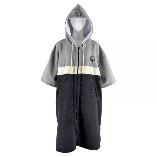 Poncho Μαύρο/γκρί quick dry με φερμουάρ - Aropec